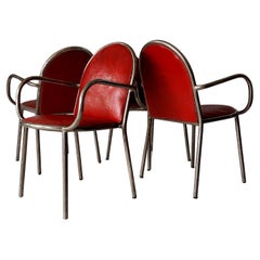 EARLY SET 4x  MODERNIST ARMCHAIR BY ROBERT MALLET STEVENS TUBOR France 1930