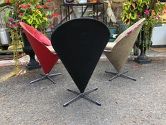 Early Set of 3 Verner Panton Cone Swivel Dining Chair Mid Century Modern