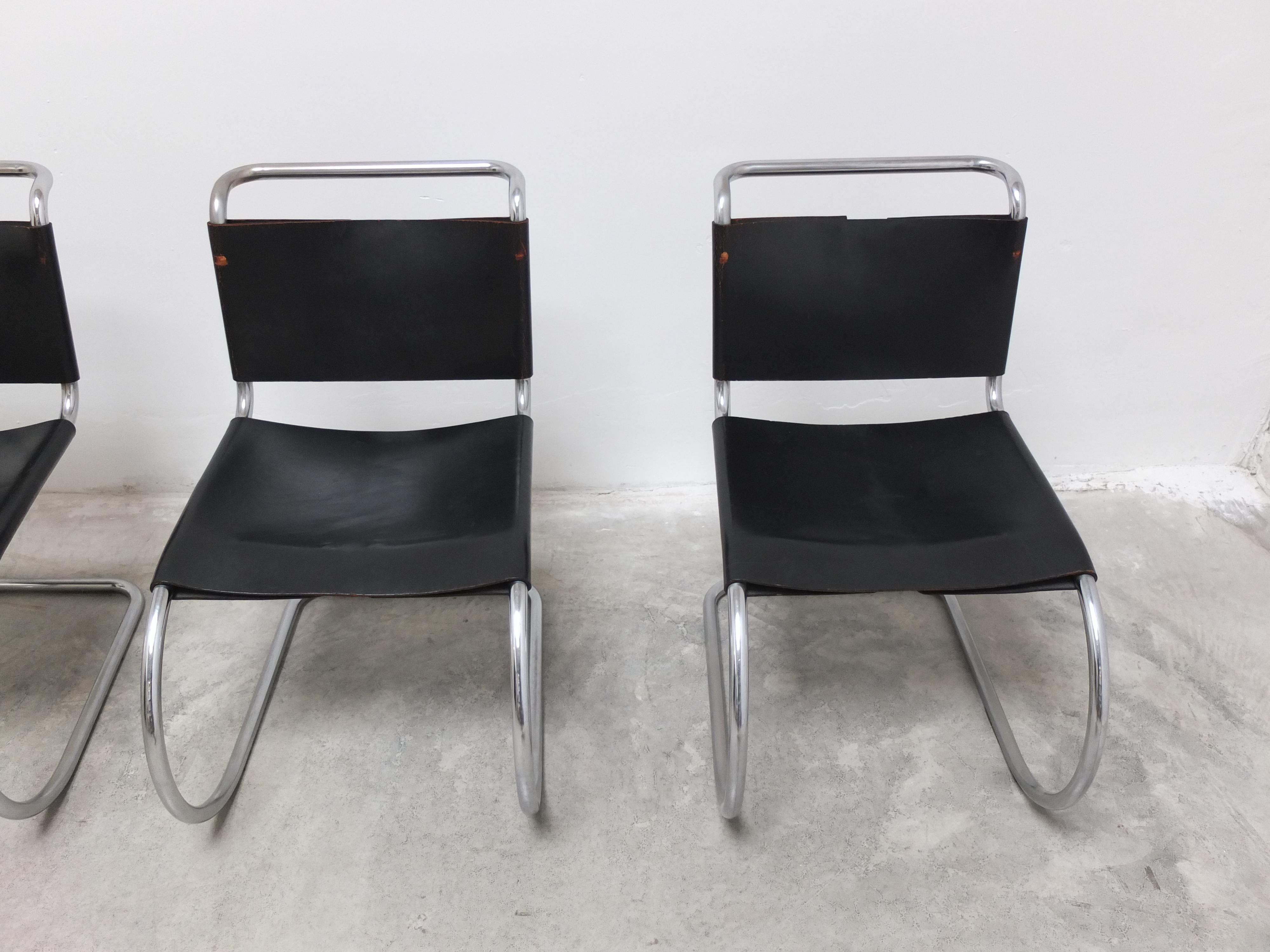 XX secolo Set di 4 sedie 'MR10' di Mies Van Der Rohe per Knoll, anni '60 in vendita