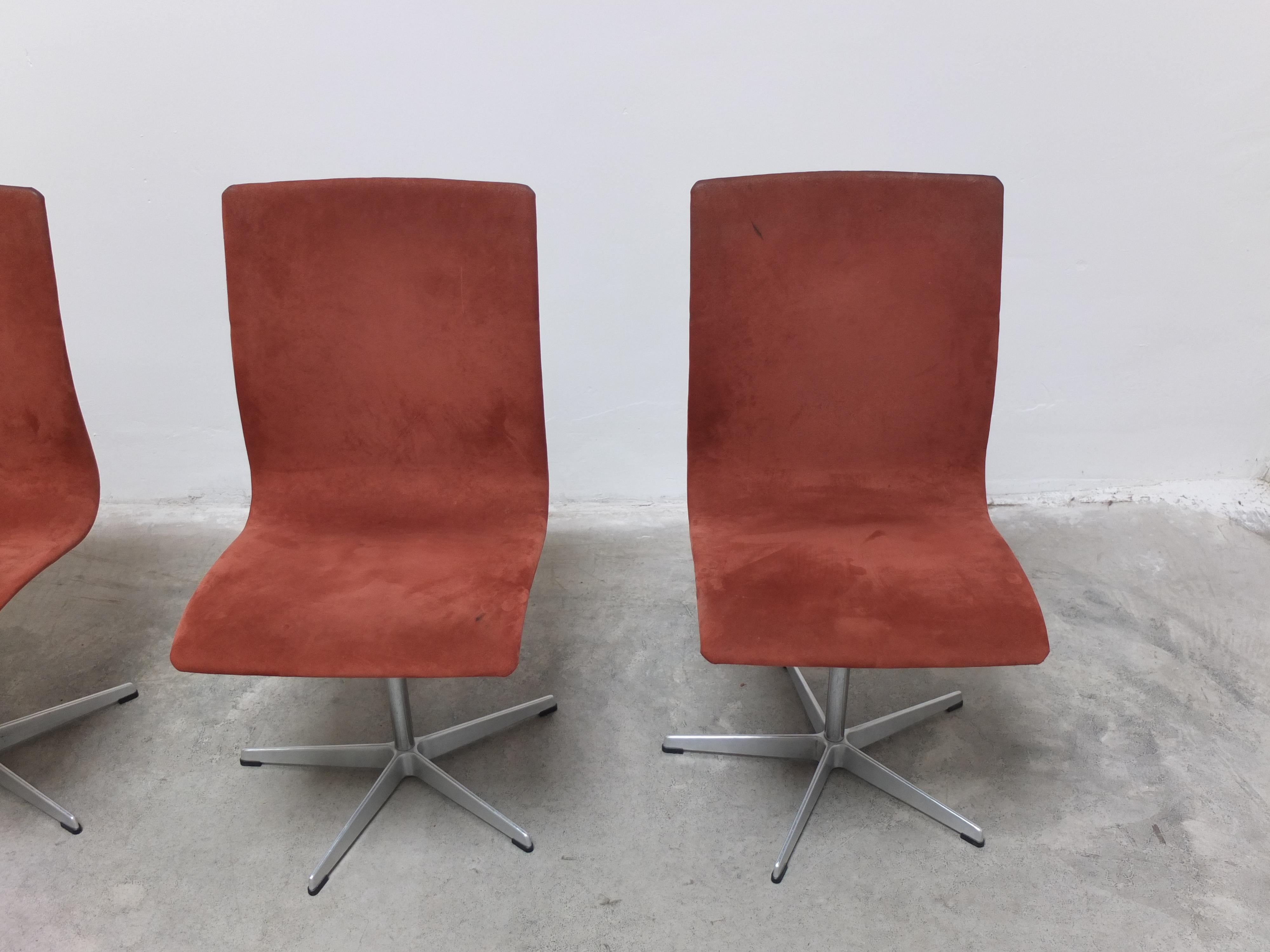 Danois Ensemble de 4 chaises pivotantes 'Oxford' par Arne Jacobsen pour Fritz Hansen, 1966 en vente