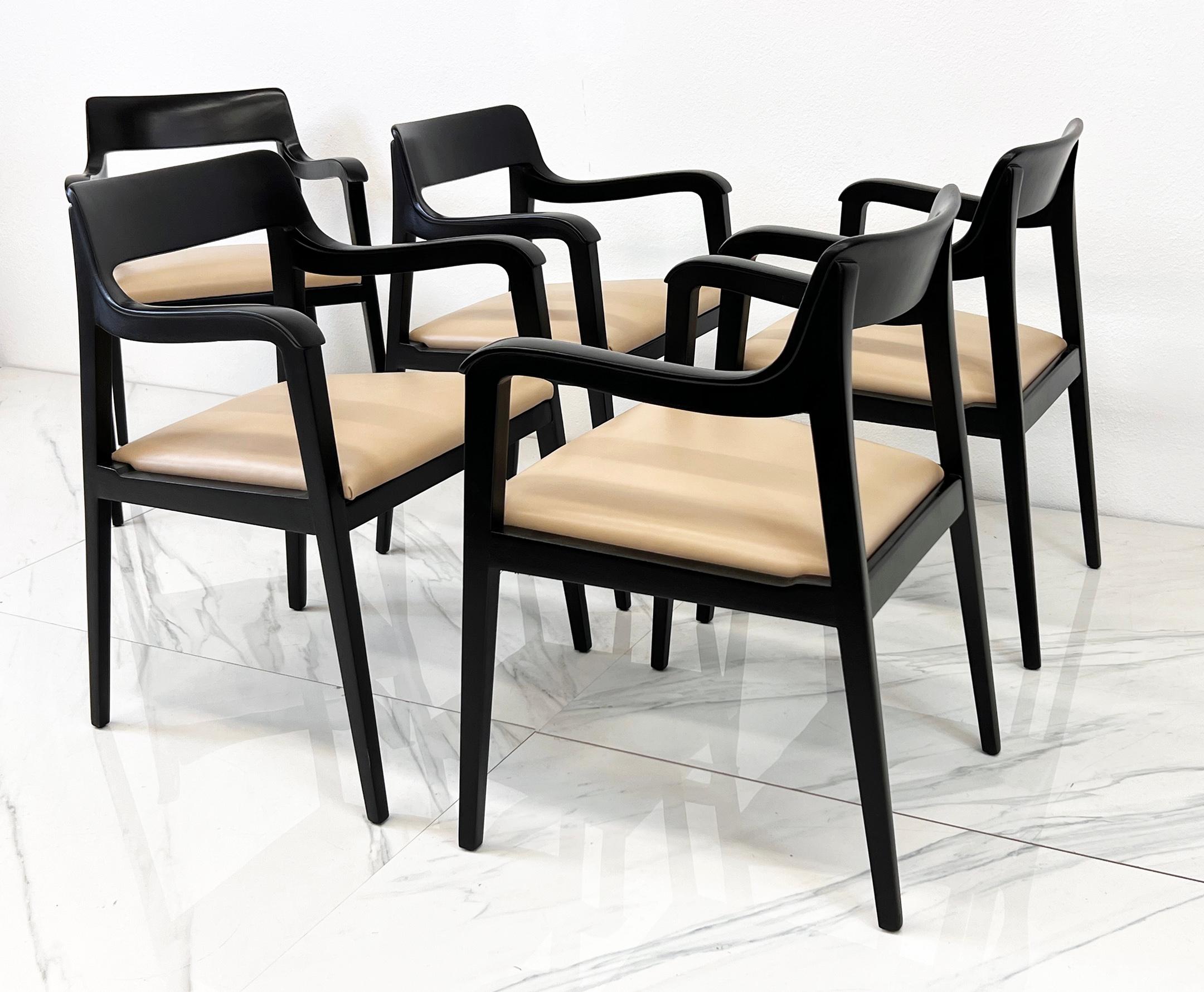 Früher Satz von 5 Edward Wormley Riemerschmid-Stühlen, Dunbar Furniture, 1947 im Zustand „Gut“ im Angebot in Culver City, CA