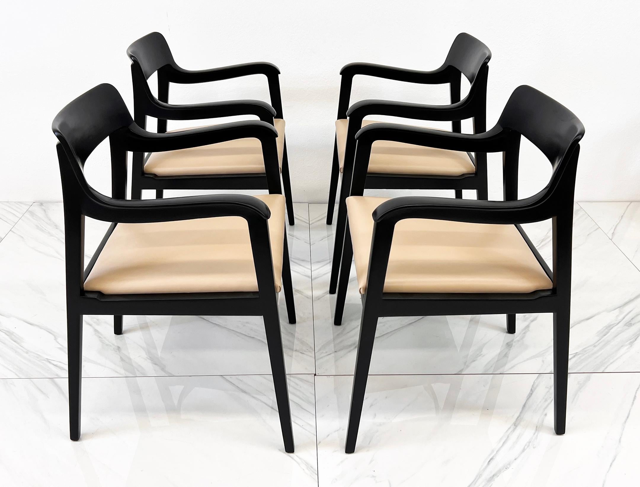 Früher Satz von 5 Edward Wormley Riemerschmid-Stühlen, Dunbar Furniture, 1947 (Mitte des 20. Jahrhunderts) im Angebot