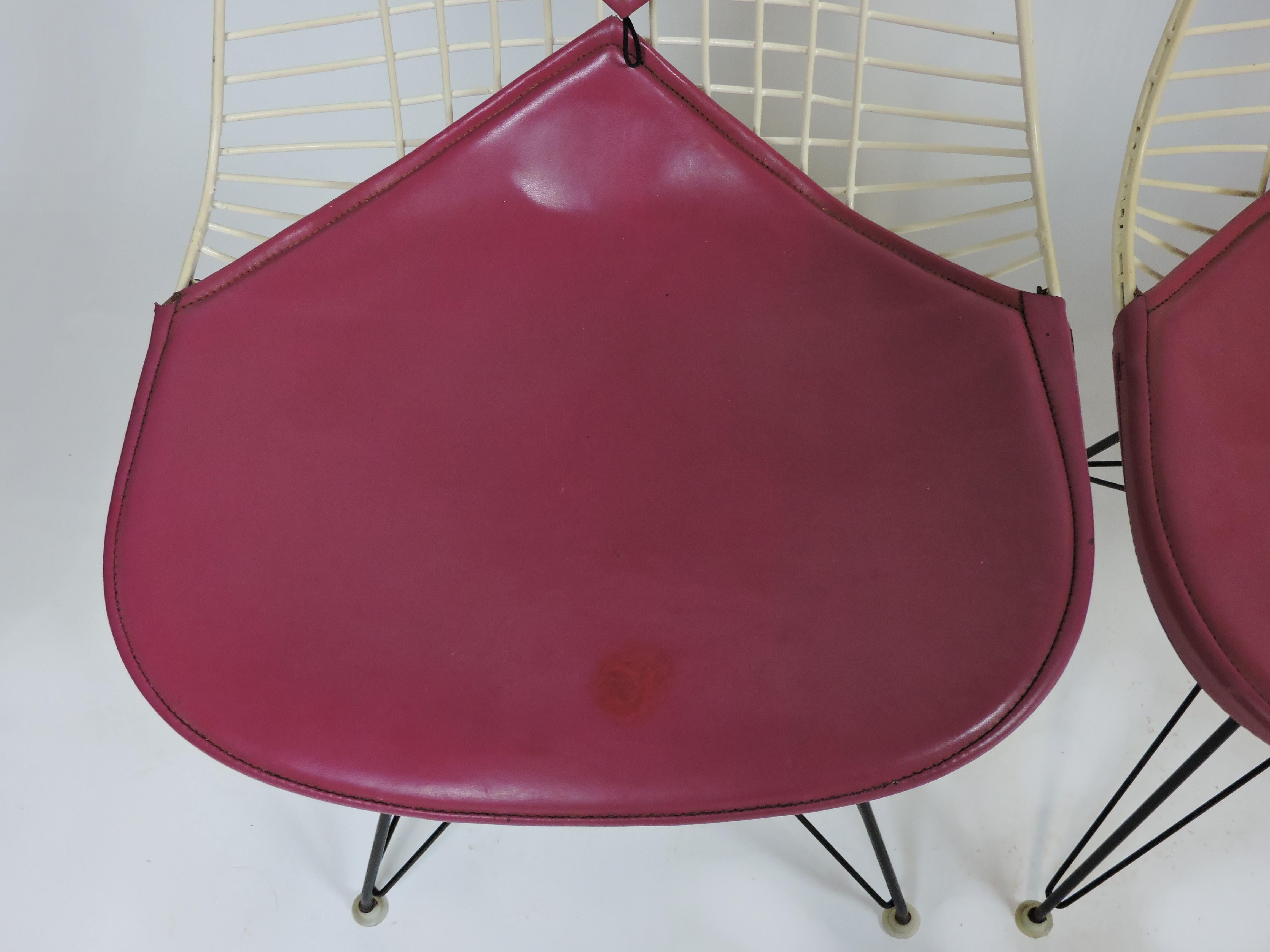 Metal Early Set of 6 Eames Wire Bikini Side Dining Chairs for Herman Miller, Labeled