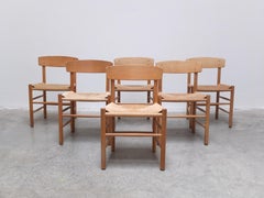 Early Set of 6 'J39' Dining Chairs by Børge Mogensen for FDB Møbler, 1947