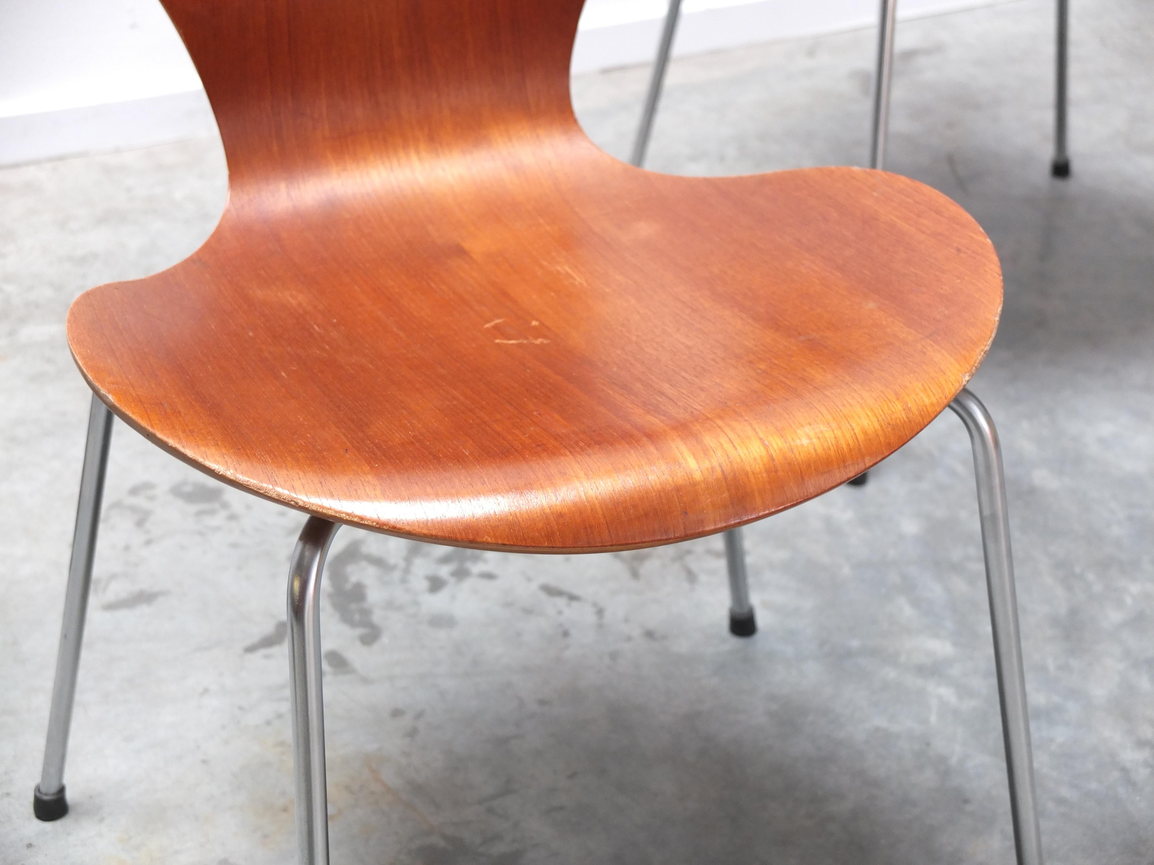 Early Set of 6 Teak 'Series 7' Chairs by Arne Jacobsen for Fritz Hansen, 1955 4