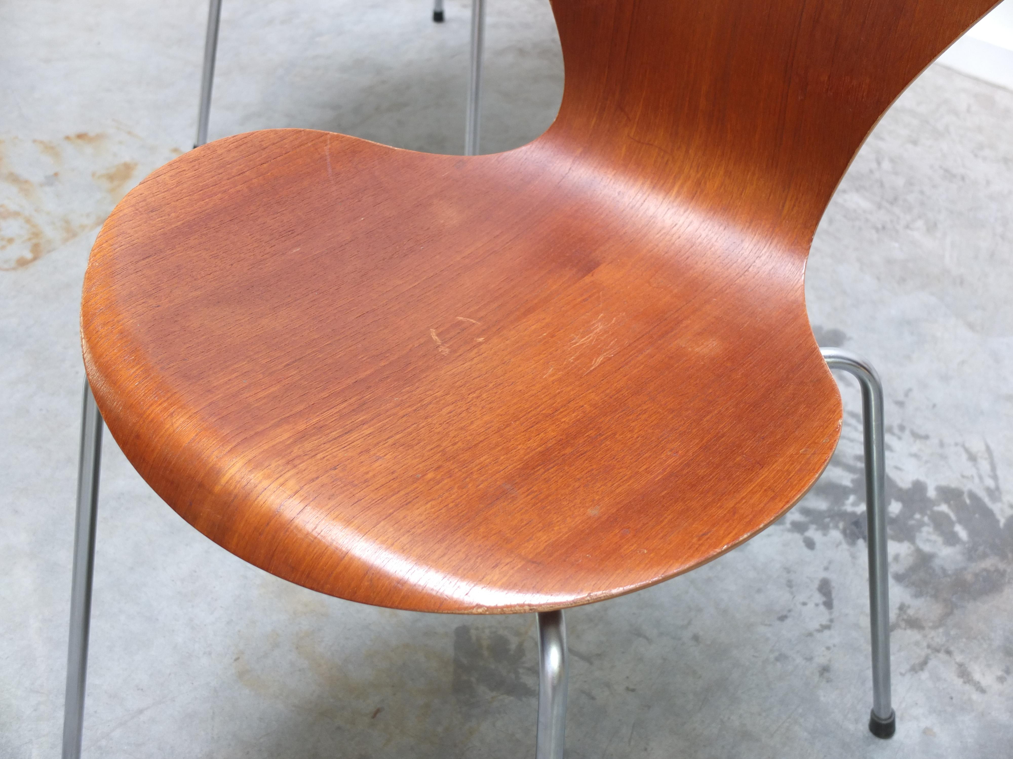 Early Set of 6 Teak 'Series 7' Chairs by Arne Jacobsen for Fritz Hansen, 1955 10