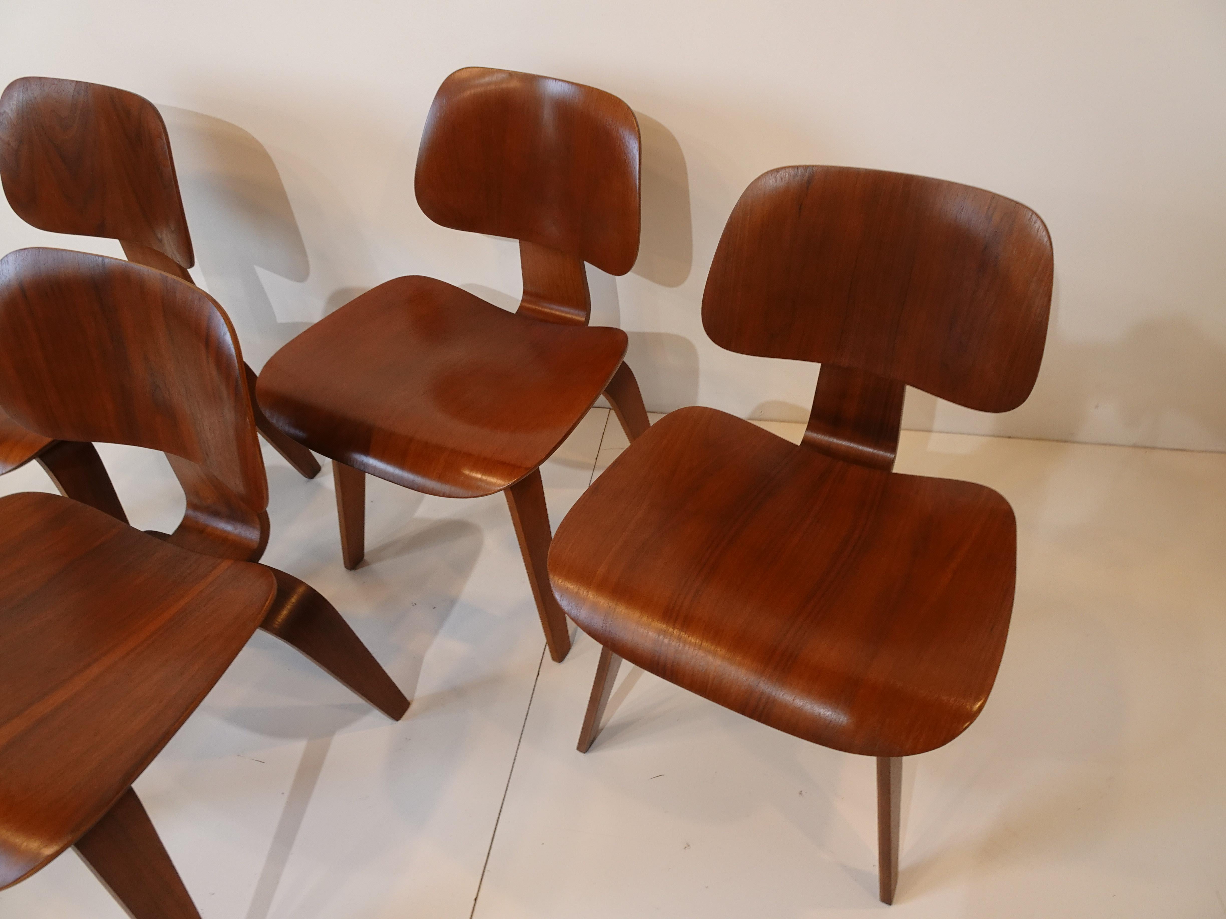 Early Set of Eames DCW Dining Chairs 2