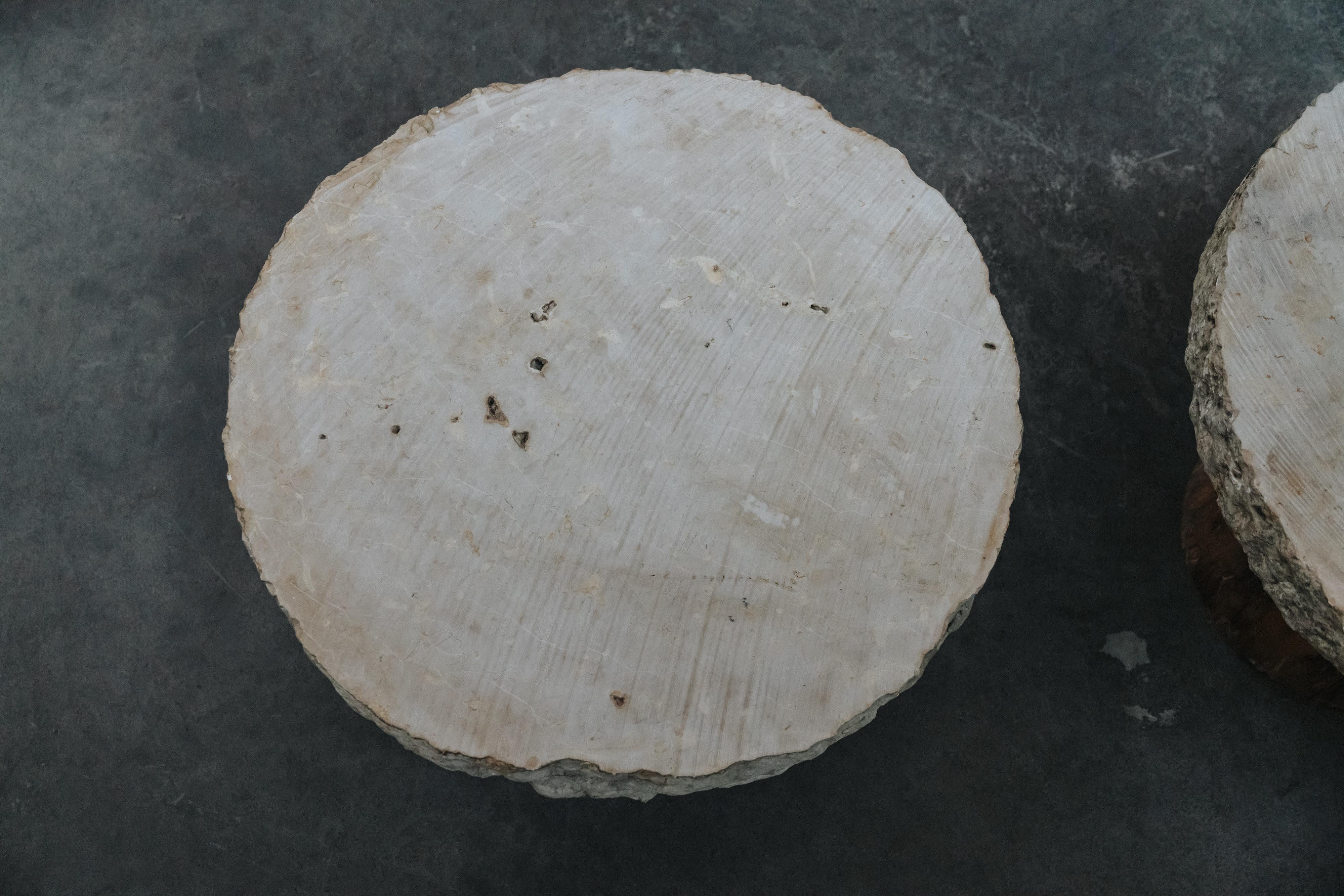 Chêne Early Set Of Oak And Stone Slab Coffee Tables From France, Circa 1880 en vente