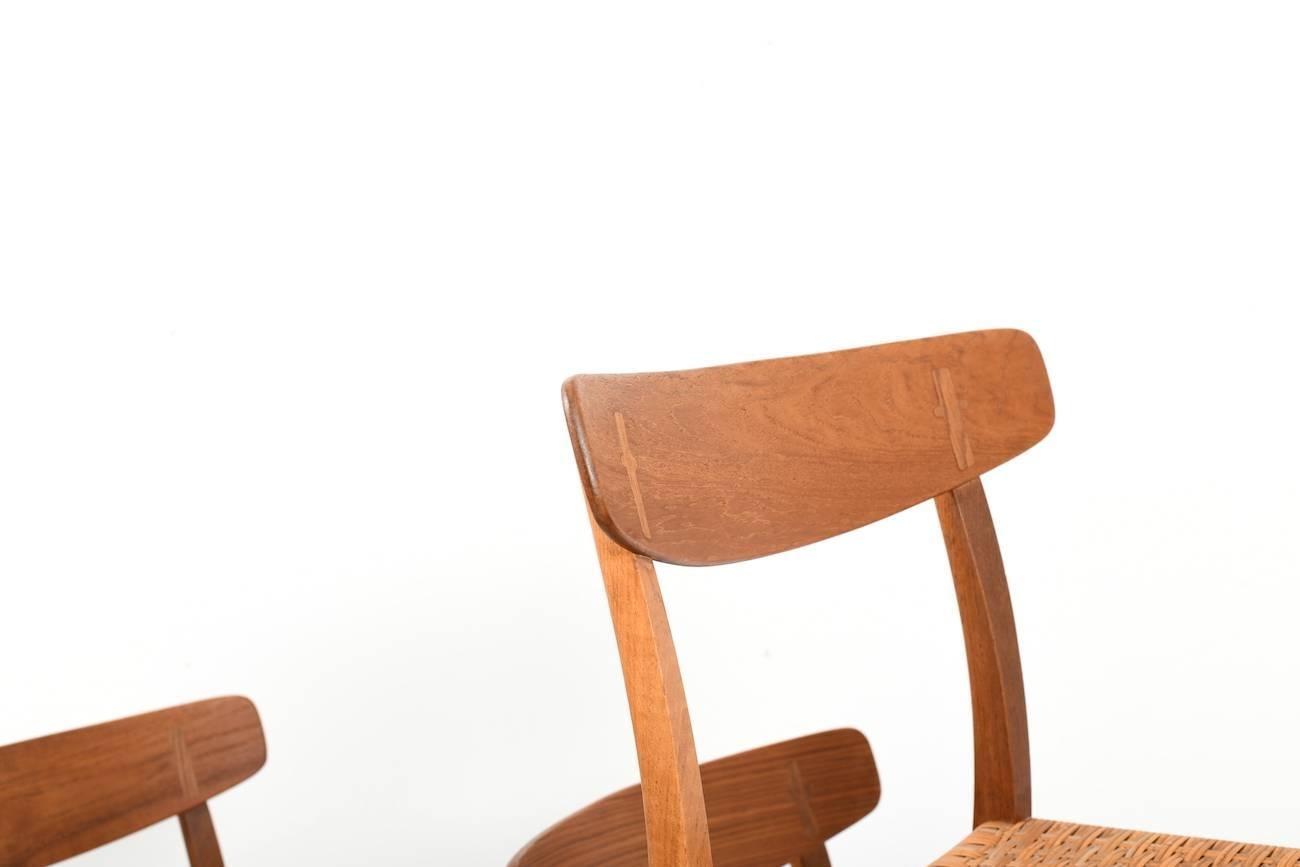 Early Set of Seven CH23 Chairs by Hans Wegner for Carl Hansen & Son In Good Condition For Sale In Handewitt, DE