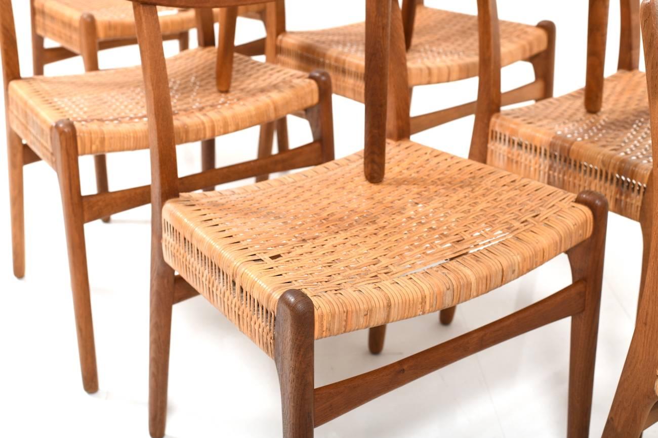 Early Set of Seven CH23 Chairs by Hans Wegner for Carl Hansen & Son For Sale 1