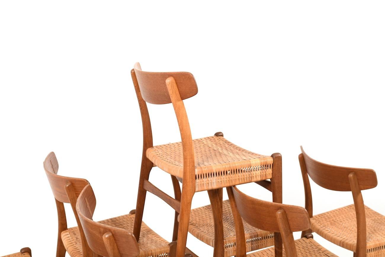 Early Set of Seven CH23 Chairs by Hans Wegner for Carl Hansen & Son For Sale 2