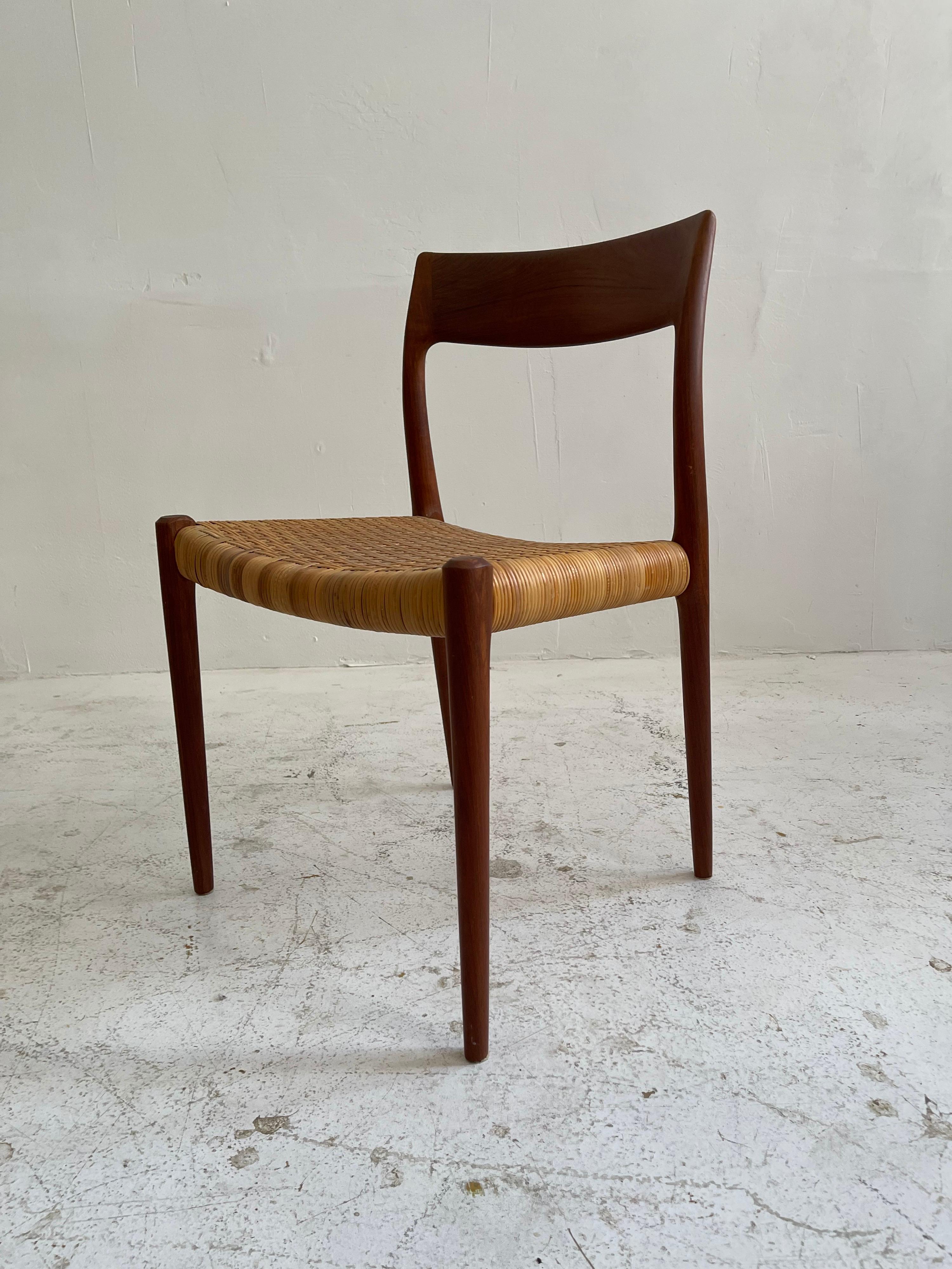 Early Set of Six Niels Moller Chairs No 77, Denmark 1958 3