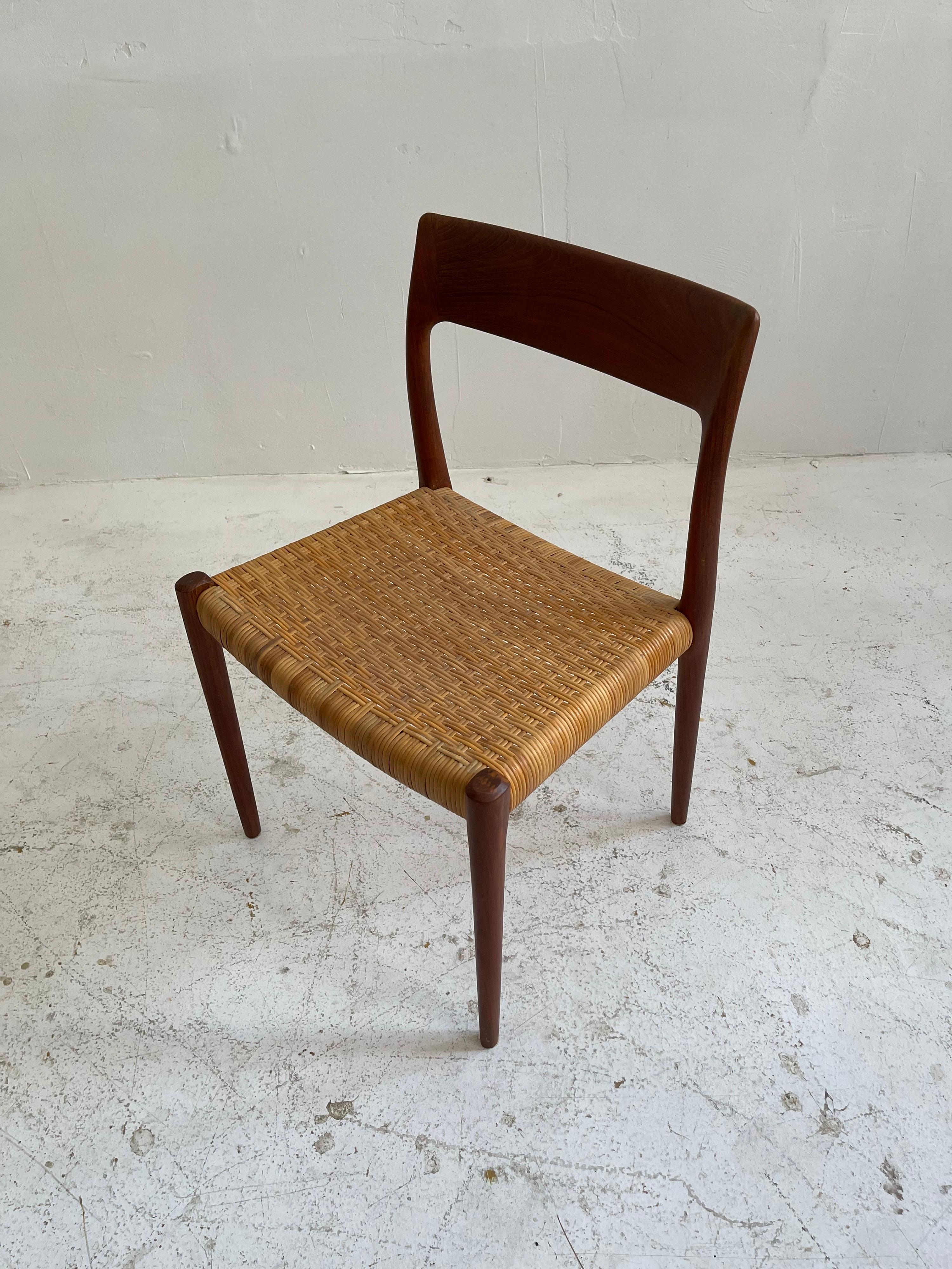 Early Set of Six Niels Moller Chairs No 77, Denmark 1958 4