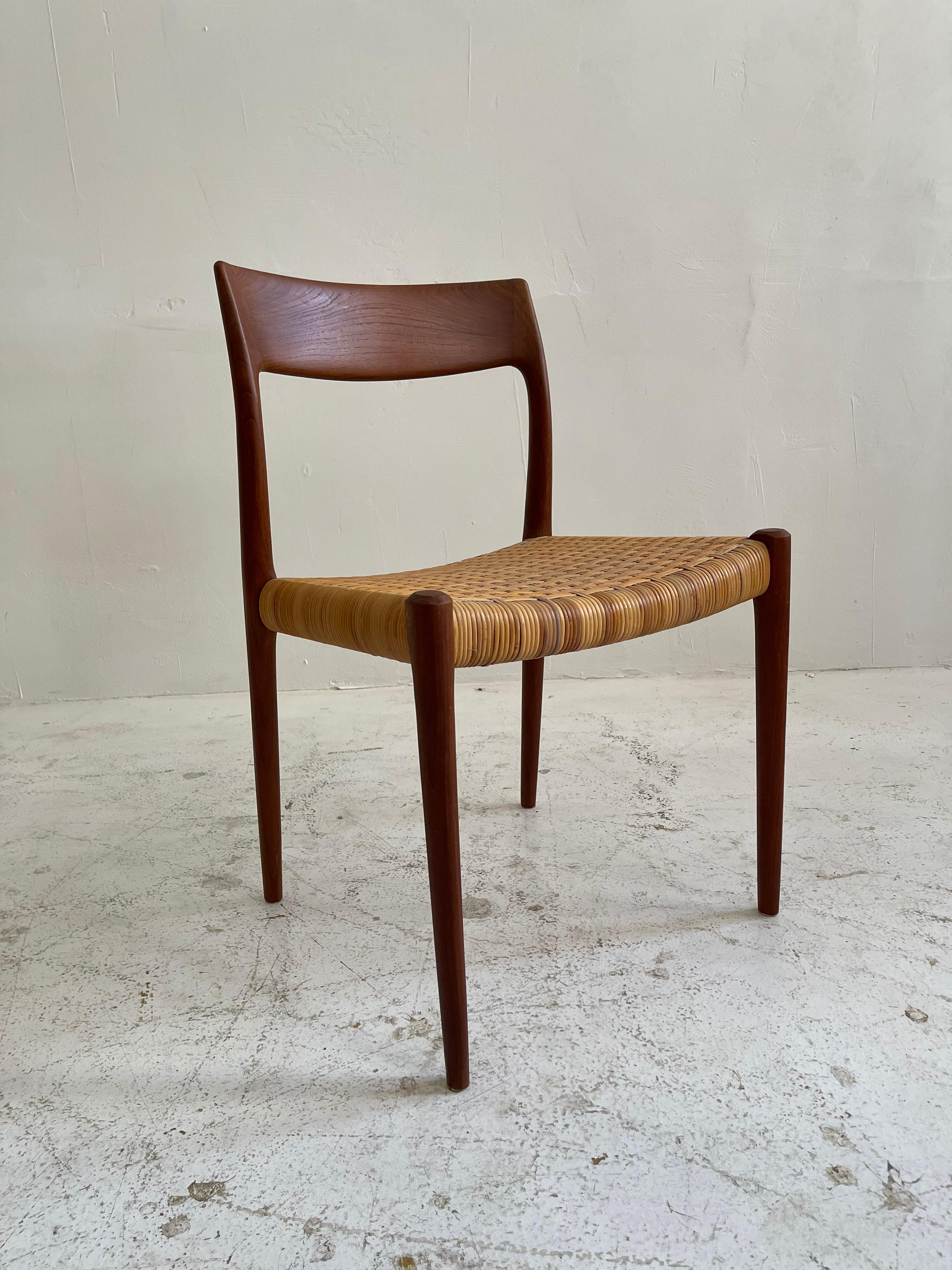 Mid-20th Century Early Set of Six Niels Moller Chairs No 77, Denmark 1958