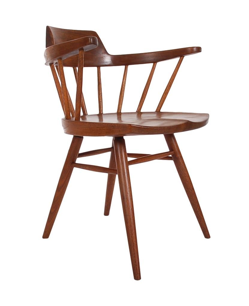 American Early Set of Six Spindle Back Captain's Dining Chairs by George Nakashima