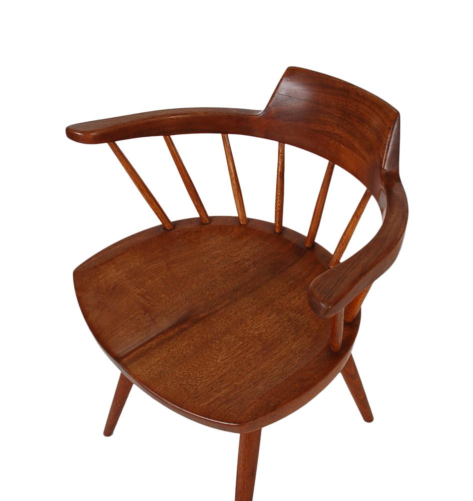 Early Set of Six Spindle Back Captain's Dining Chairs by George Nakashima 3