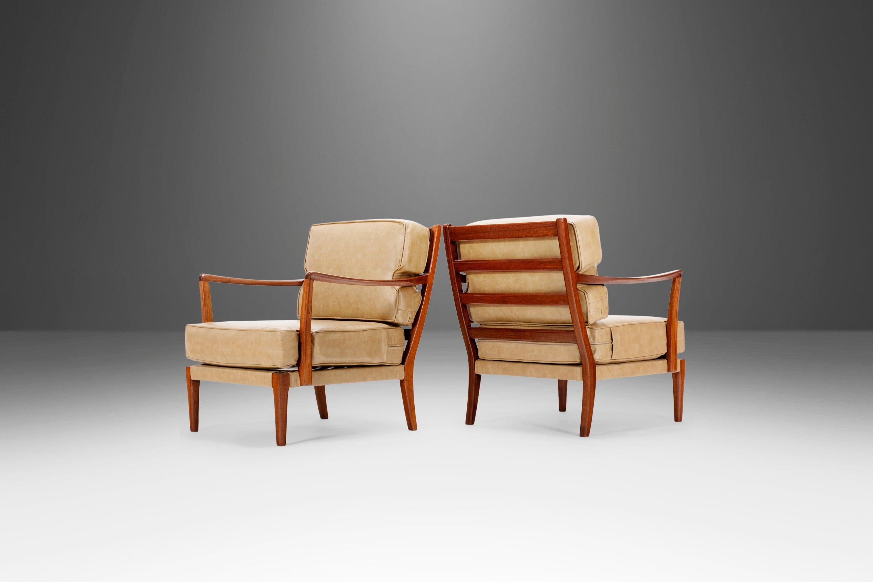 Mid-Century Modern Set of Two (2) Löven Style Lounge Chairs After Arne Norrell, Sweden, c. 1960s For Sale