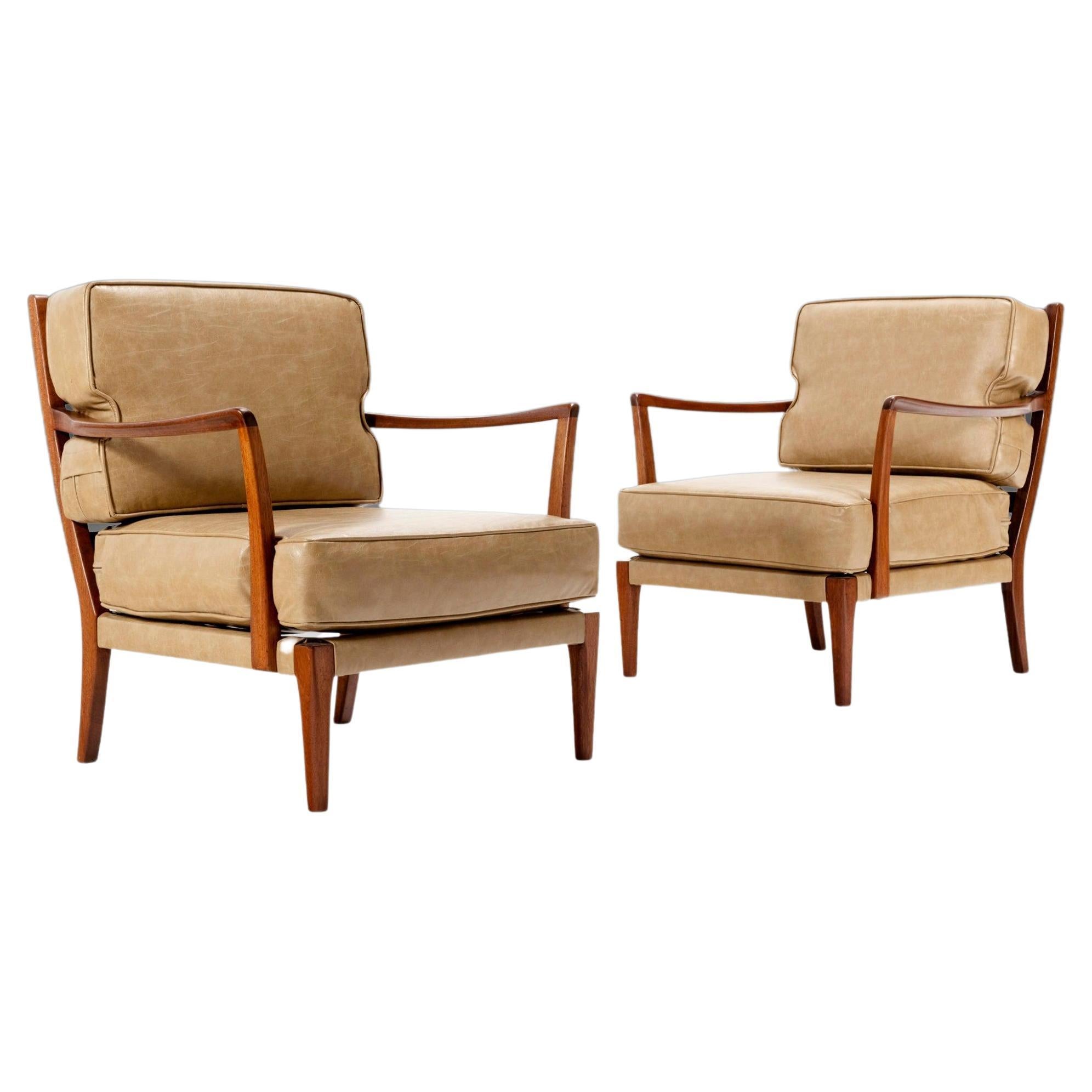 Set of Two (2) Löven Style Lounge Chairs After Arne Norrell, Sweden, c. 1960s For Sale
