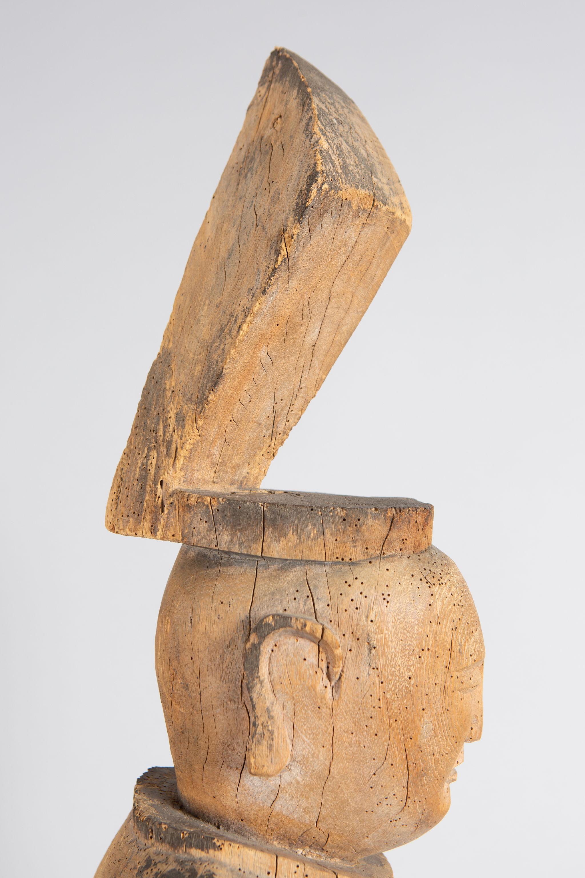 Frühe Shinto-Schnitzerei einer Figur, die als Vater Japan bezeichnet wird (Holz) im Angebot