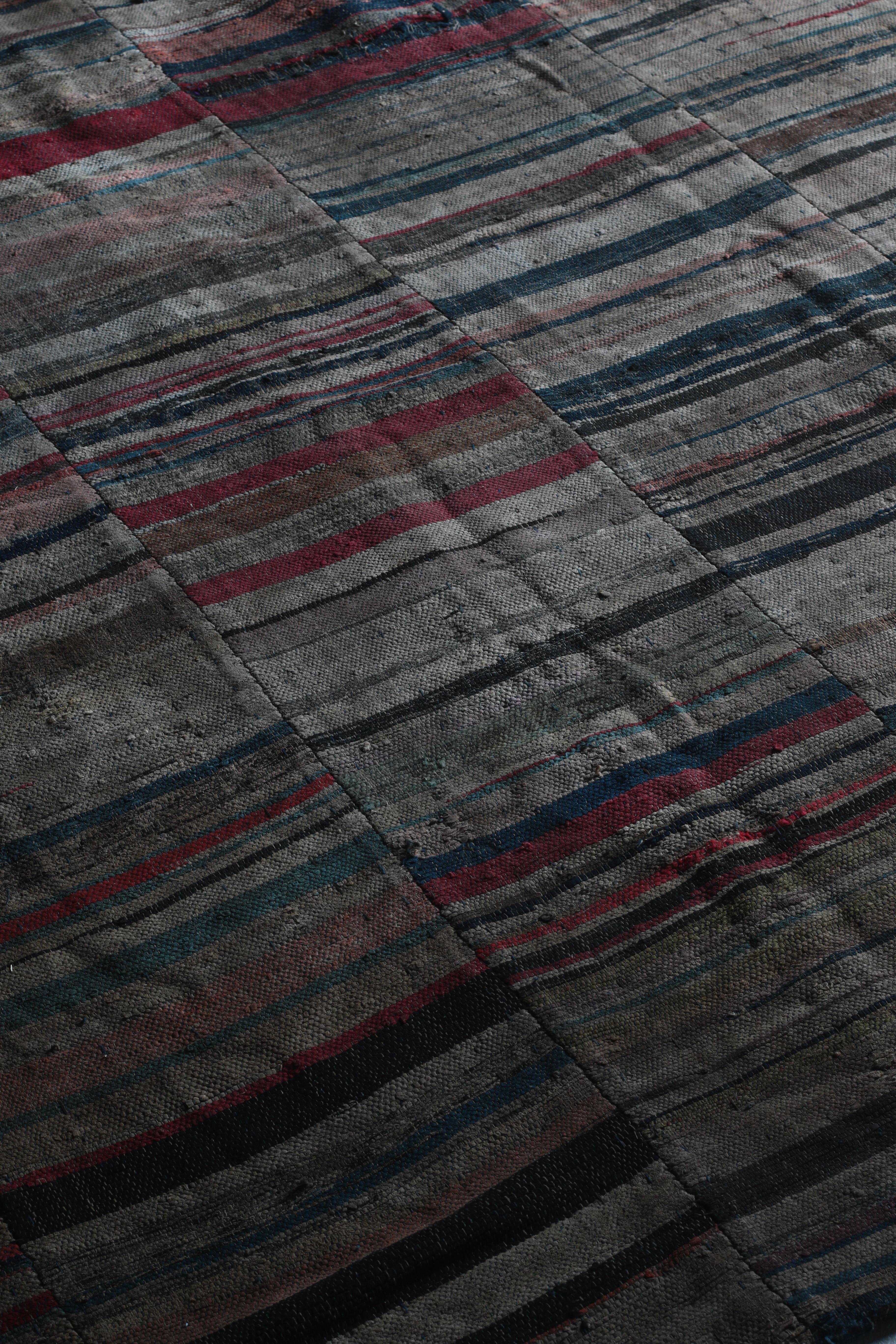 Tapisserie de chiffon Nambu Sakiori (avec chaîne en coton teintée à l'indigo) du début de la période Showa en vente 3
