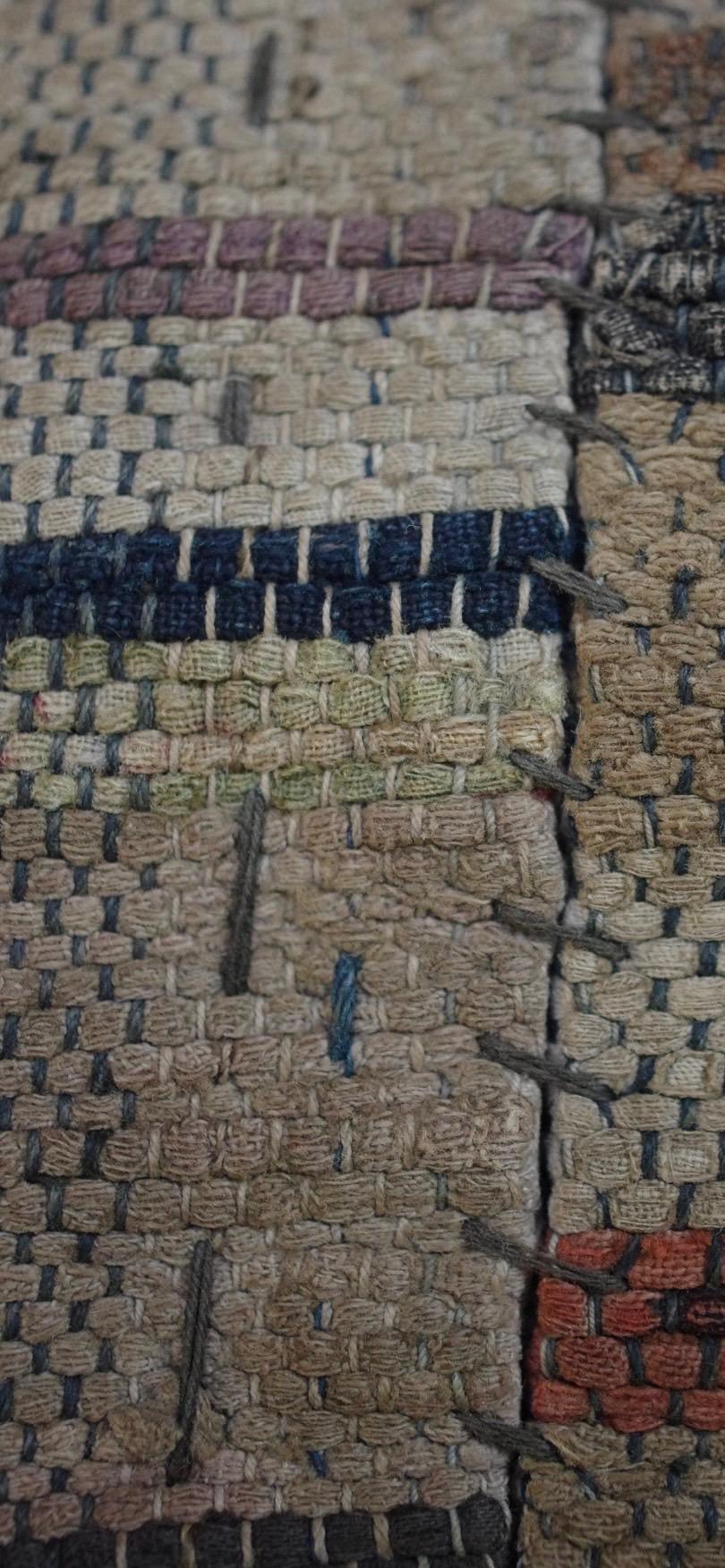 Tapisserie de chiffon Nambu Sakiori (avec chaîne en coton teintée à l'indigo) du début de la période Showa en vente 4