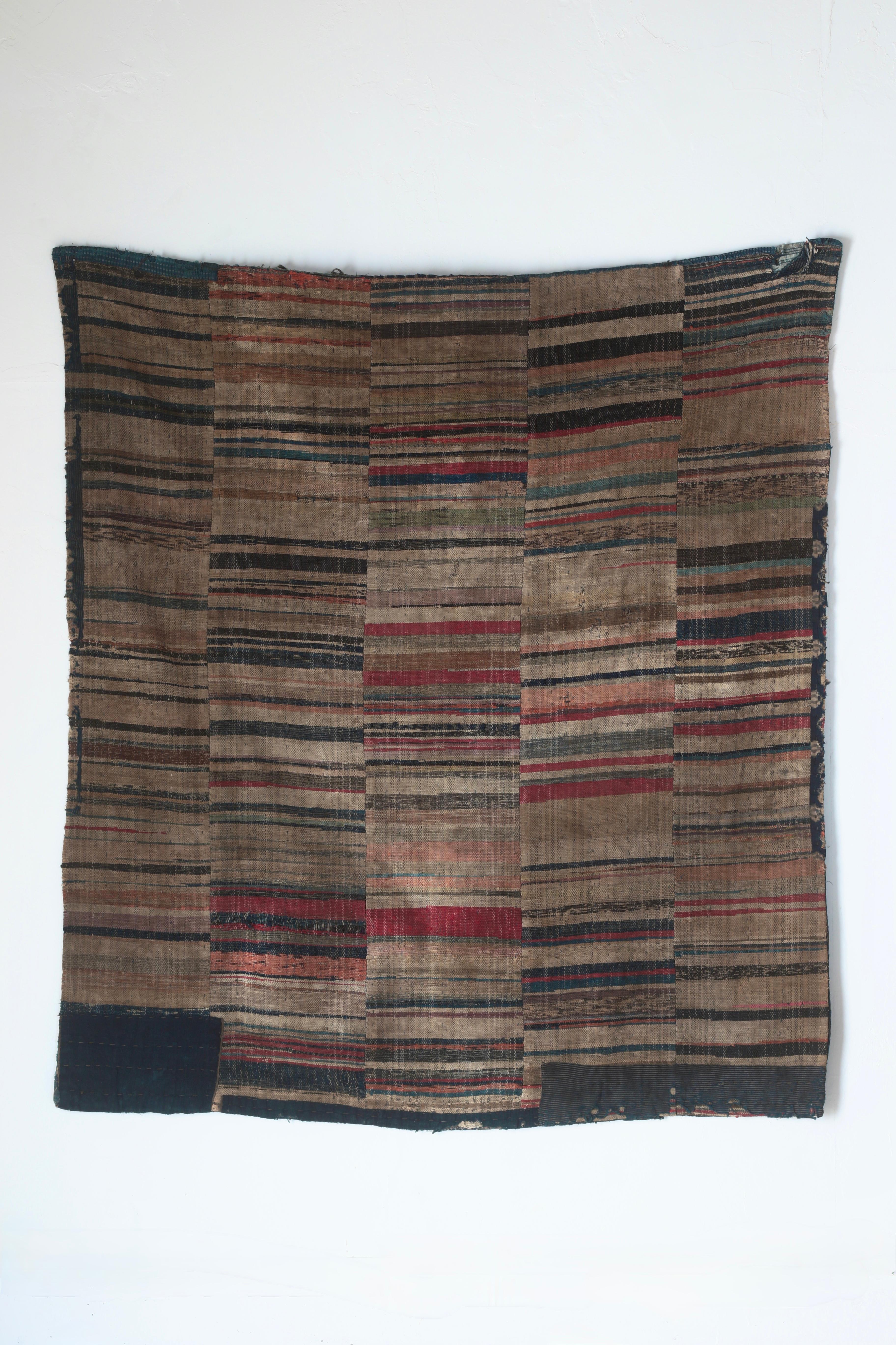 Tapisserie de chiffon Nambu Sakiori (avec chaîne en coton teintée à l'indigo) du début de la période Showa en vente 6