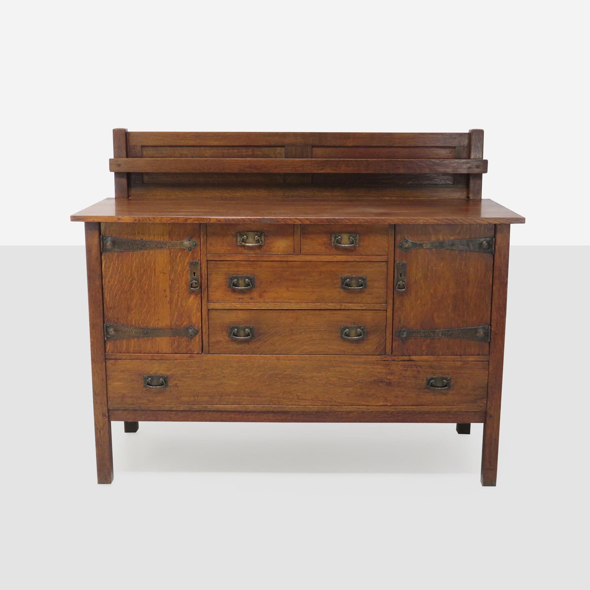 Early sideboard, model 814, by Leopold & John Stickley In Good Condition For Sale In San Francisco, CA