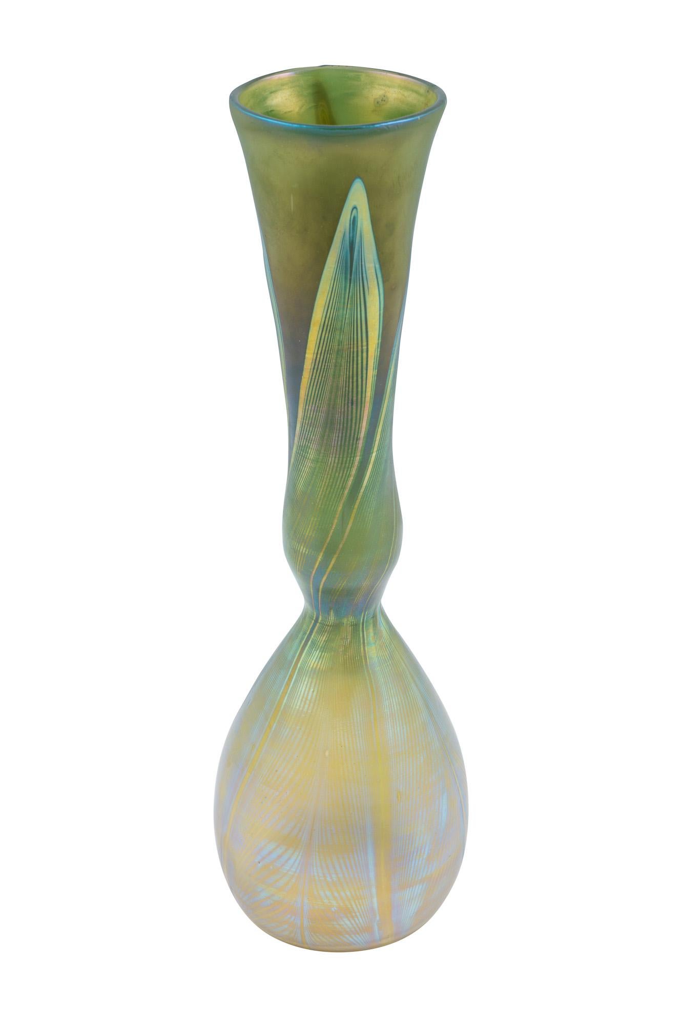Austrian Early Signed Loetz Vase circa 1898 Phenomen Gre 166 Russian Green