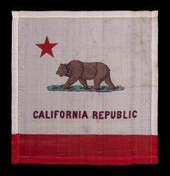 Early Silk Kerchief Displaying the California State Bear Flag, ca 1915
