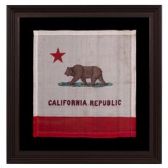 Early Silk Kerchief Displaying the California State Bear Flag, ca 1915