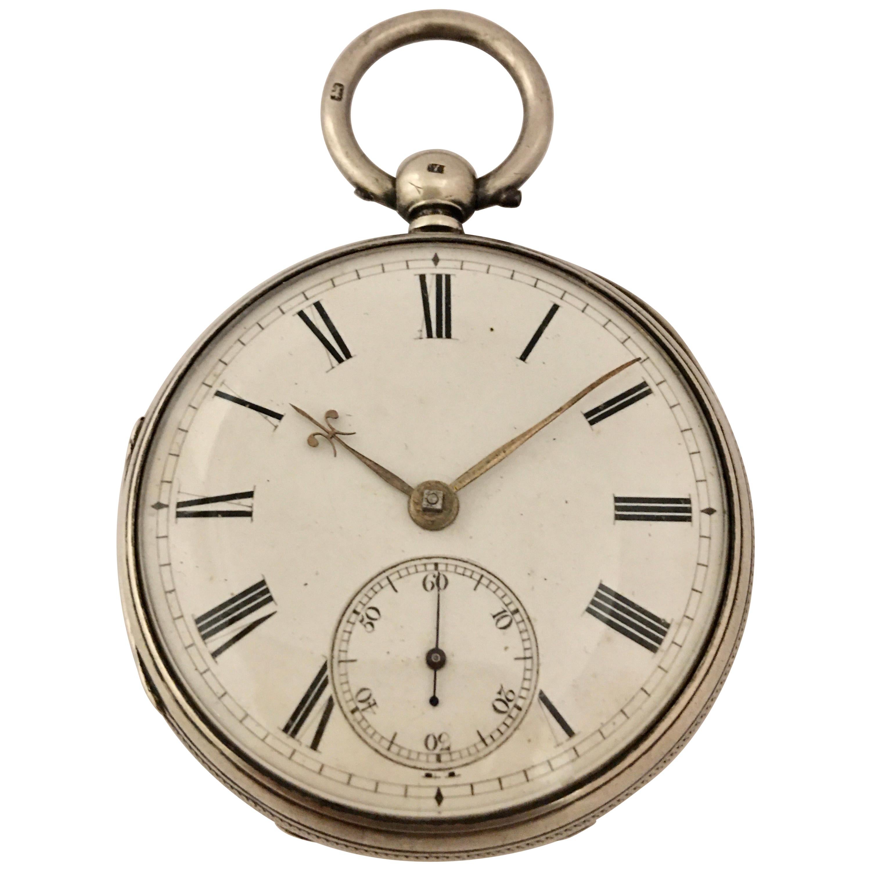 Early Silver English Lever Fusee Pocket Watch Signed Charles Reeves, Hereford For Sale