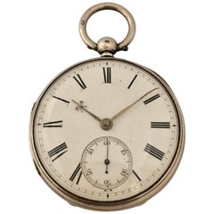 Antique Early Silver English Lever Fusee Pocket Watch Signed Charles Reeves, Hereford