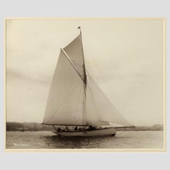 Early Silver Gelatin Photograph Print of the Gaff Rigged Yacht Wayward by Beken