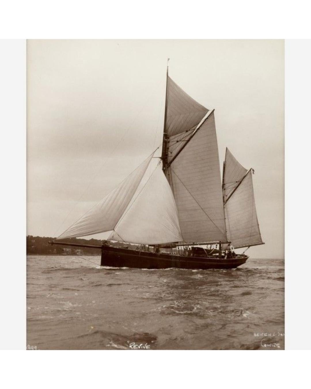 Früher Fotodruck aus Silbergelatine von Beken of Cowes, Yacht Revive im Zustand „Gut“ im Angebot in Lymington, Hampshire