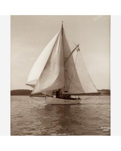 Early Silver Gelatin Photographic Print by Beken of Cowes, Yacht White Heather