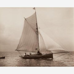 Early silver gelatin photographic print by Beken of Cowes – Yacht Witch towing