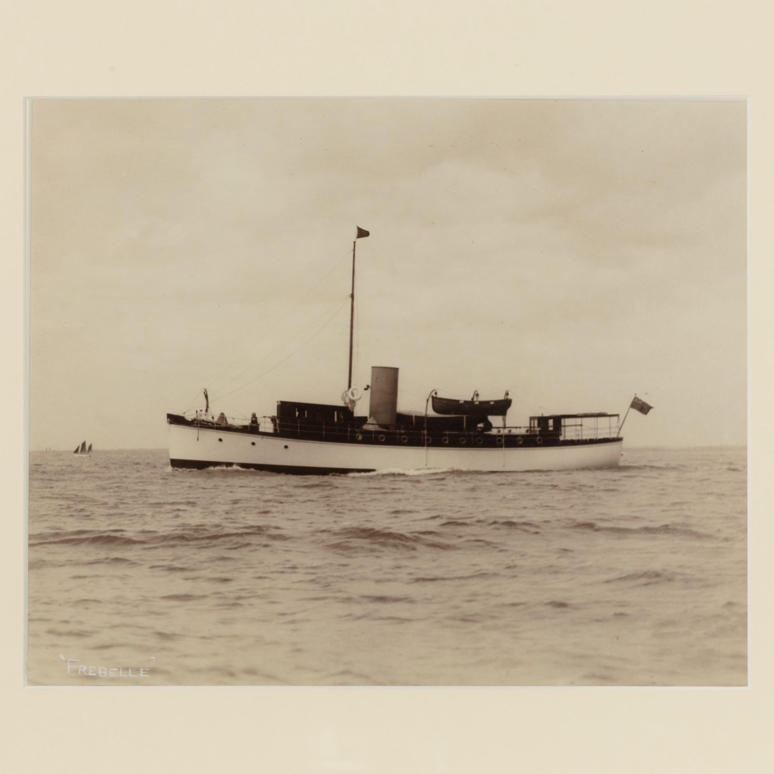 English Early Silver Gelatin Photographic Print of the Gentleman’s Yacht Frebelle