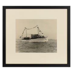 Early Silver Gelatin Photographic Print of the Sailing Yacht Curlew