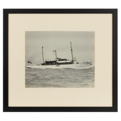 Early Silver Gelatin Photographic Print the Steam Yacht Cressida at Anchor in th