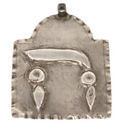 Antique Early Silver German Amulet, 18th Century