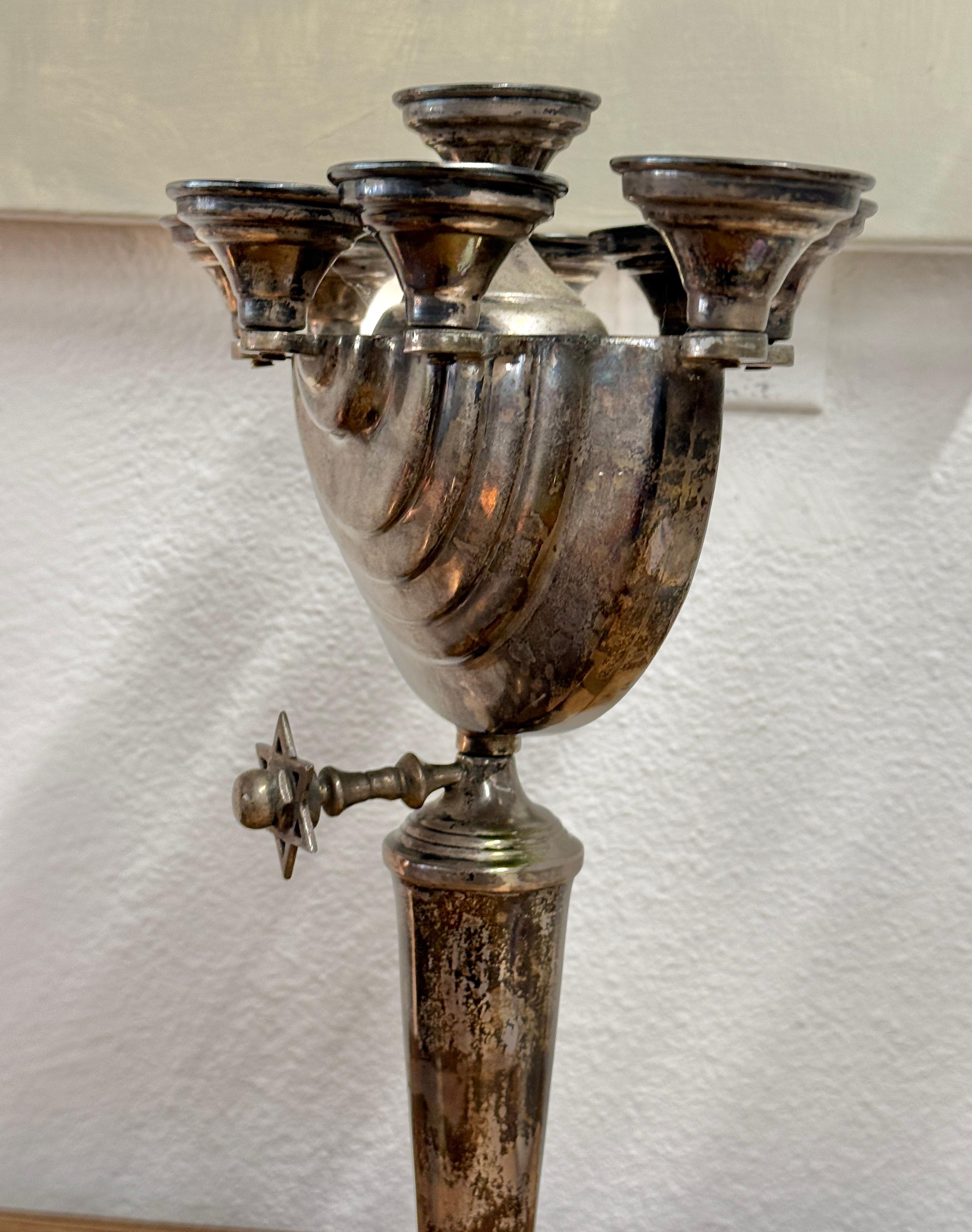 Unknown Early Silver Plated Menorah For Sale