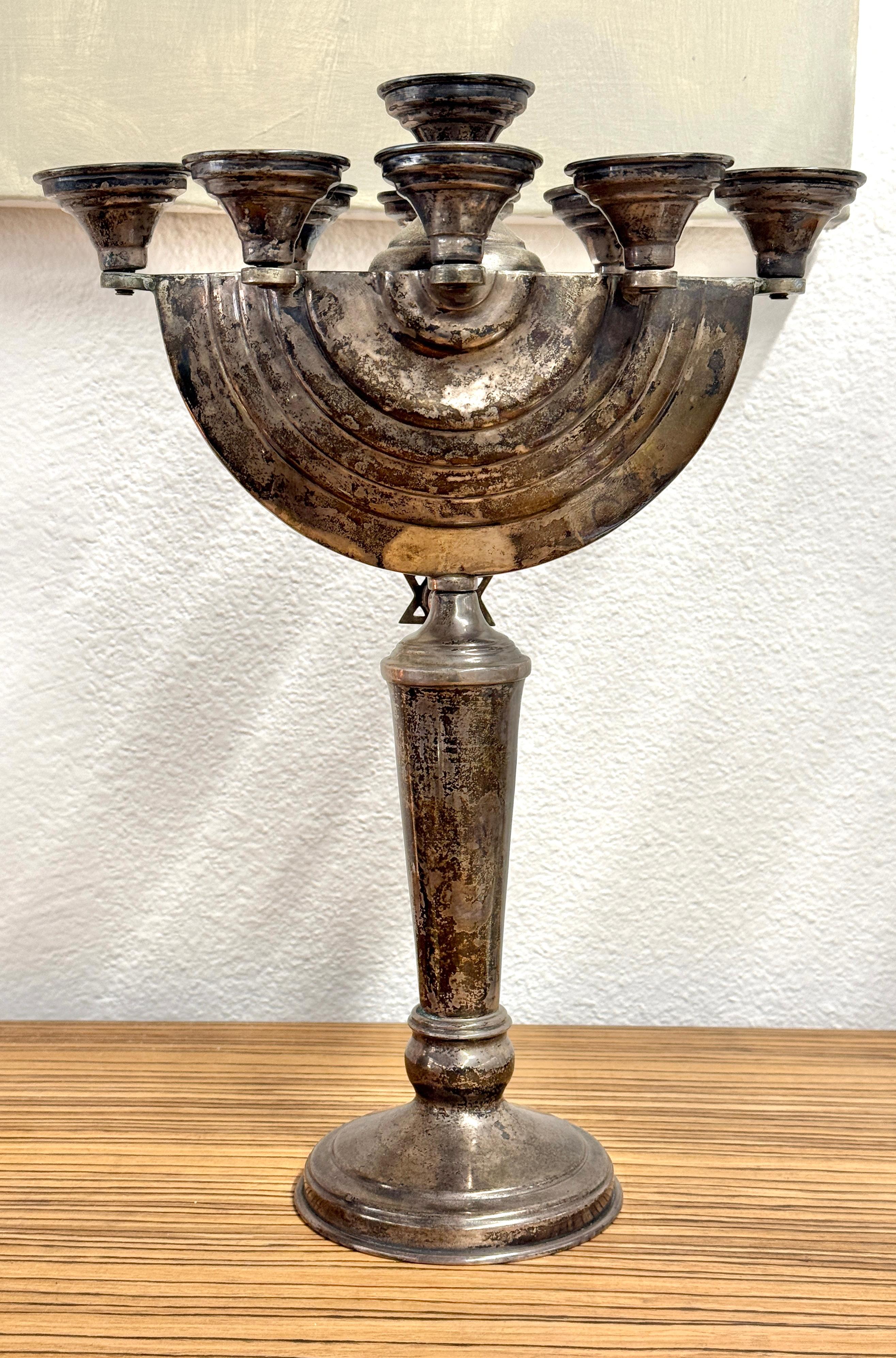 Early Silver Plated Menorah For Sale 1
