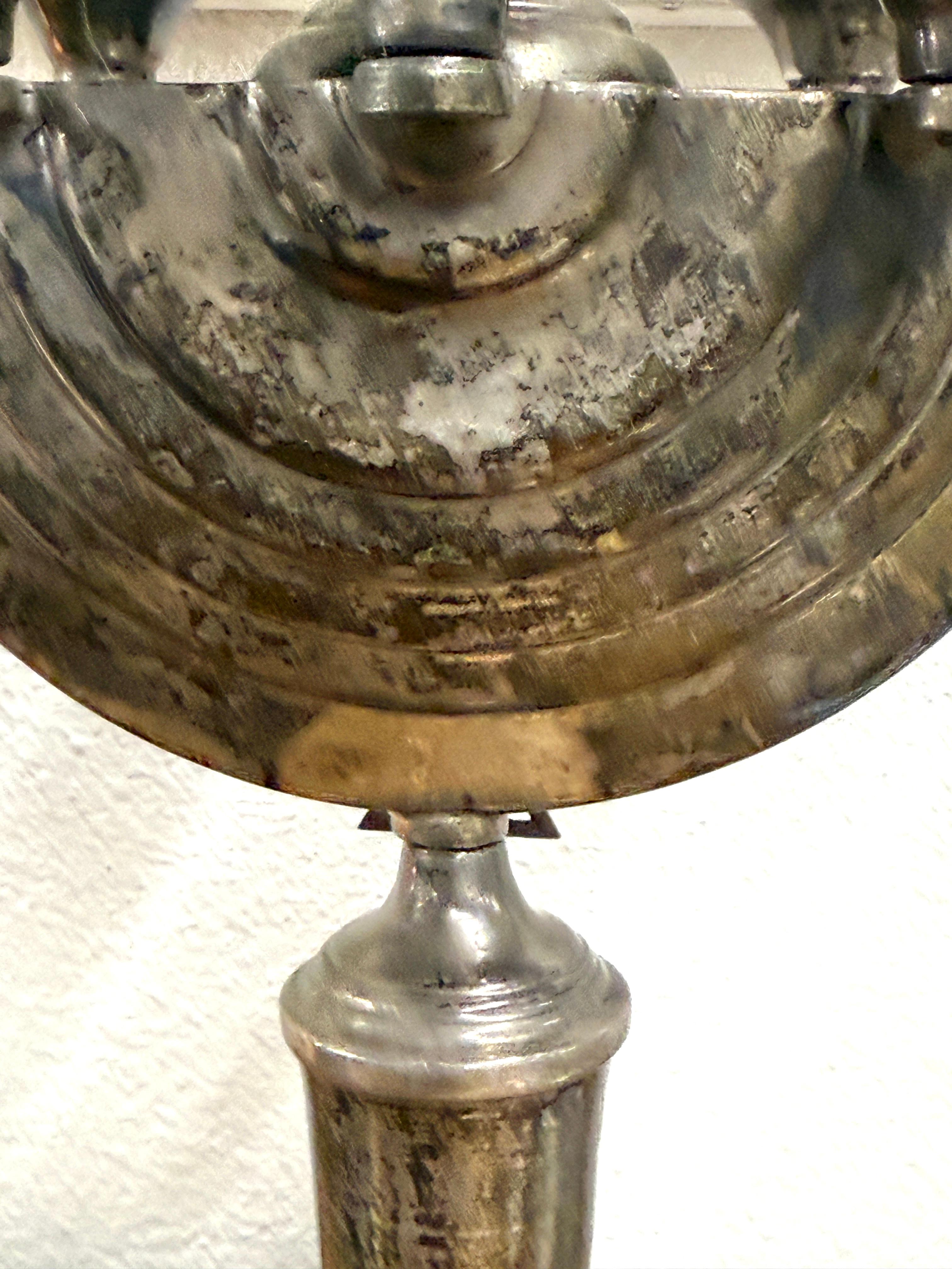 Early Silver Plated Menorah For Sale 2
