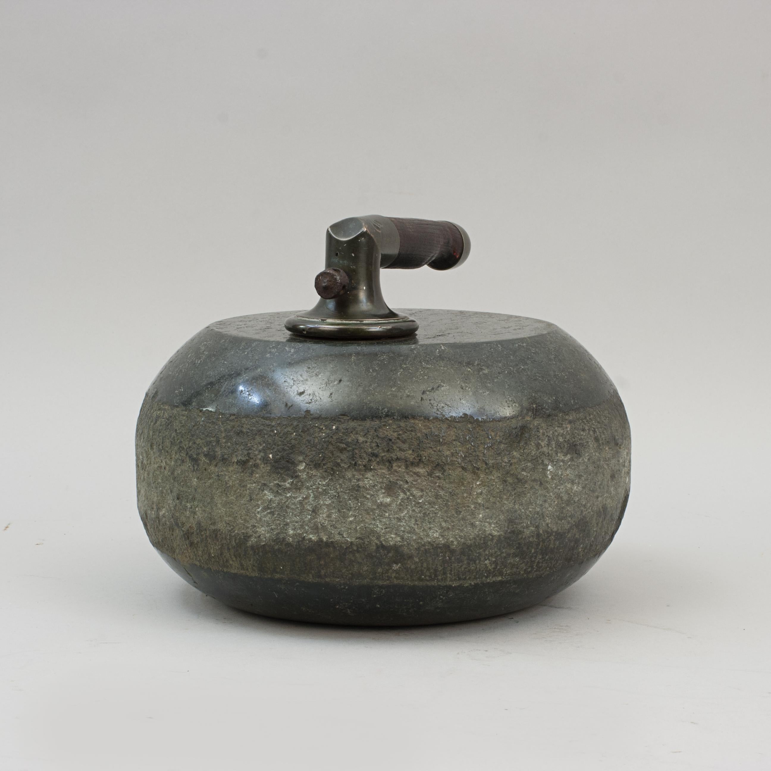 British Early Single-soled Curling Stone For Sale
