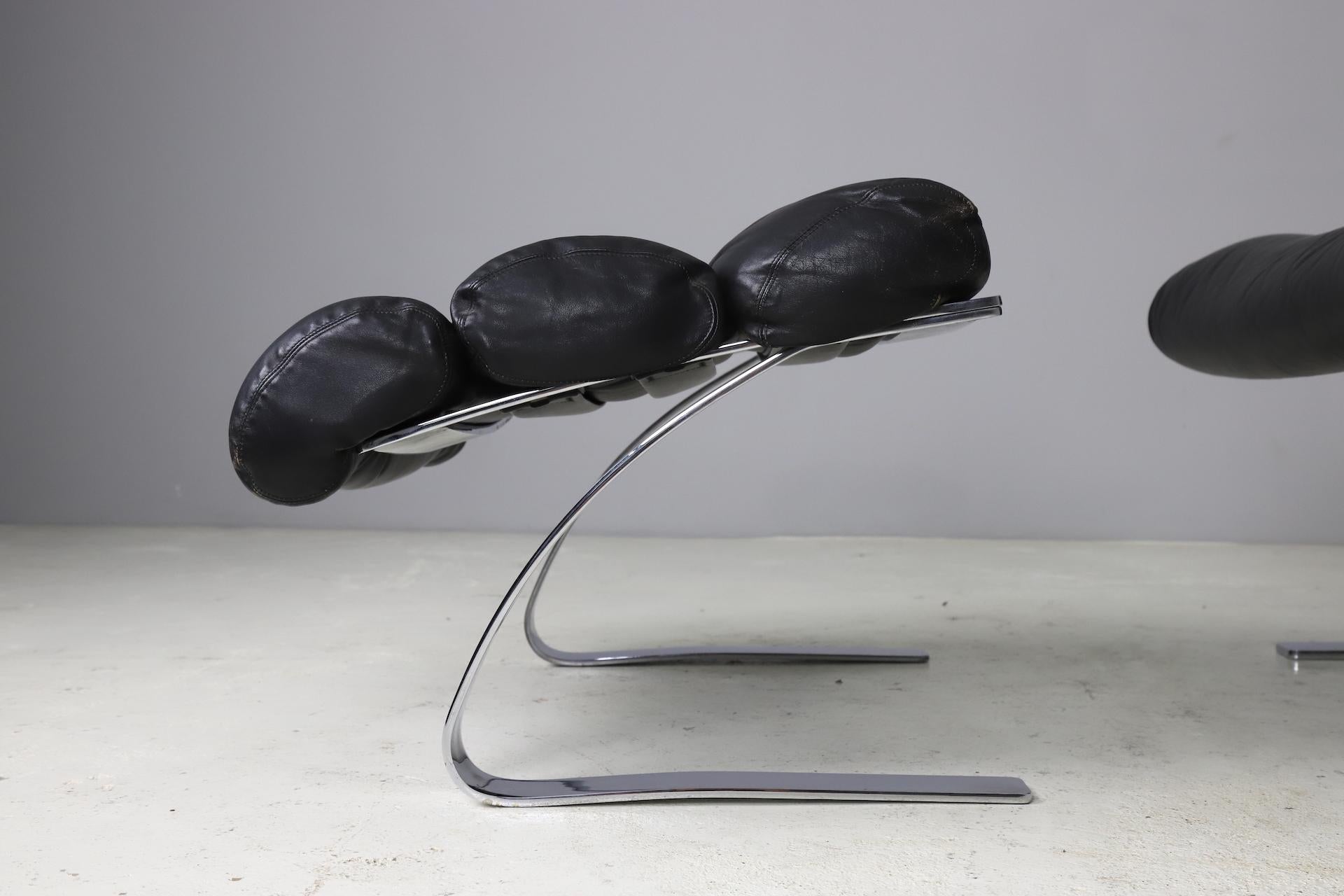 Chaise longue 'Sinus' avec ottoman de R. Adolf & H. Schröpfer pour CORS, 1976 Bon état à Sittard, LI
