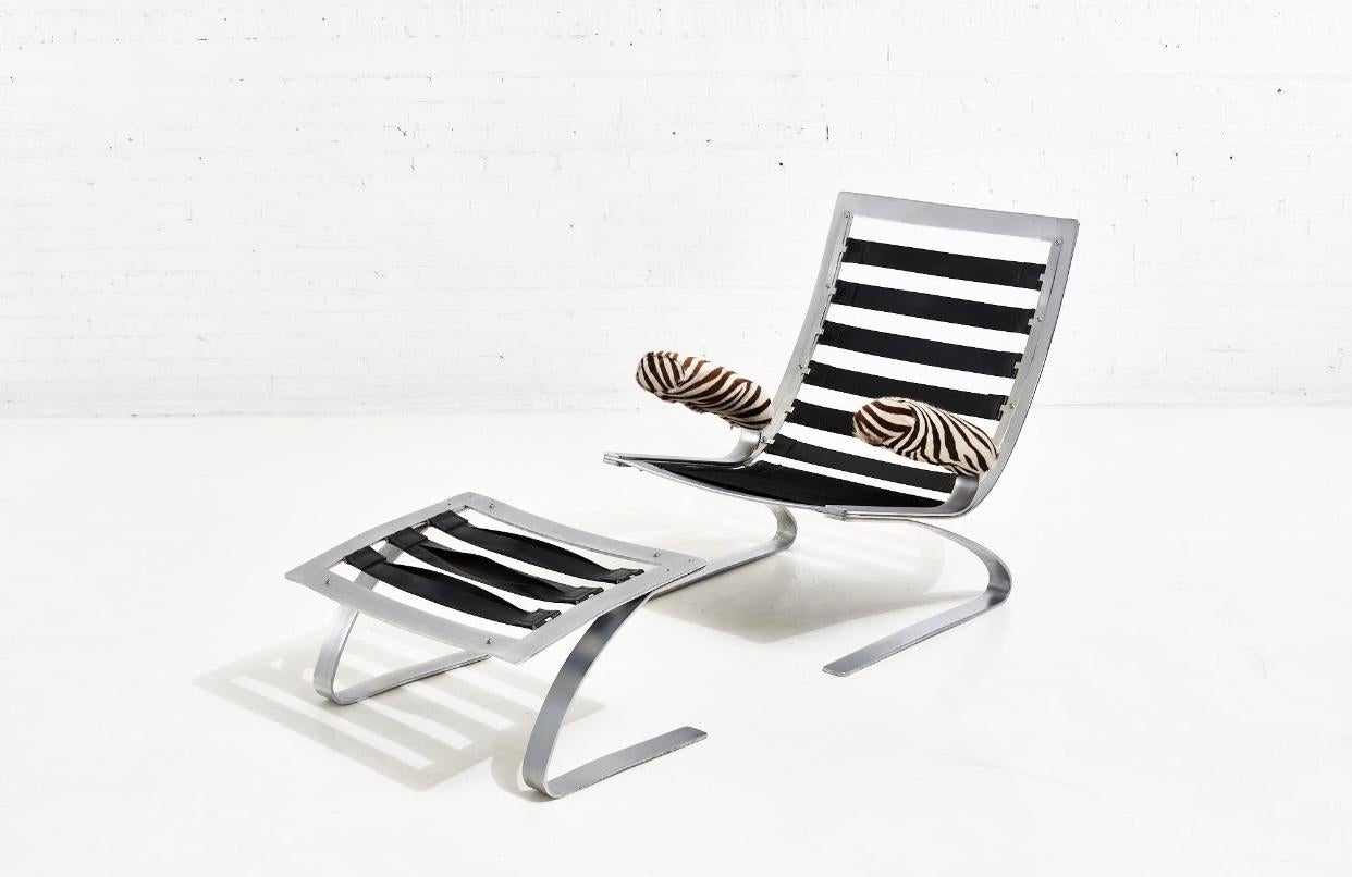Late 20th Century Early Sinus Zebra Leather Lounge Chair by Adolf & Schröpfer for COR, Germany