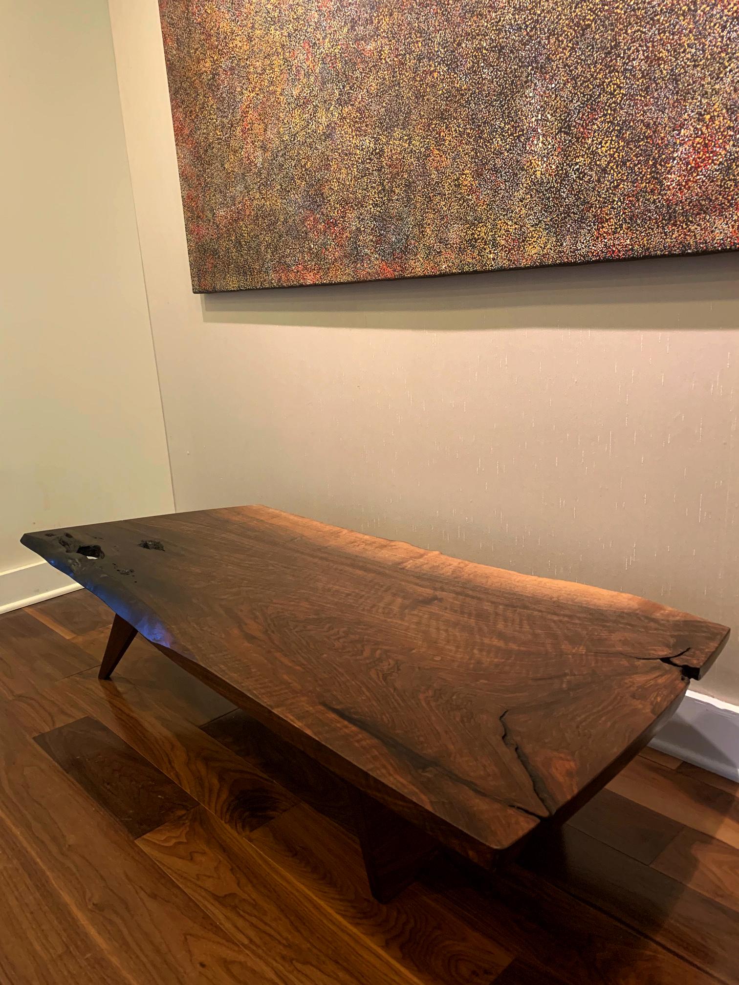 Mid-Century Modern Early Slab Walnut Coffee Table George Nakashima