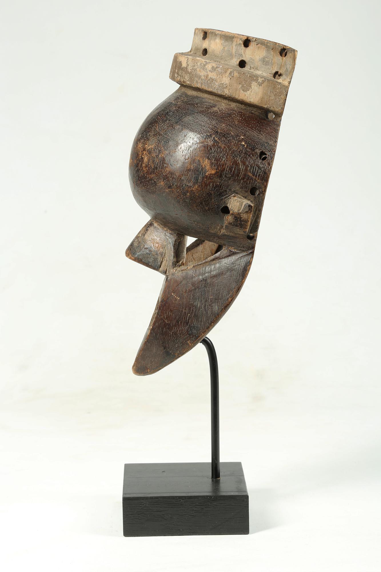 Tribal Early Small Salampasu Warrior's Wood Mask, Zaire, Africa, Early 20th Century For Sale