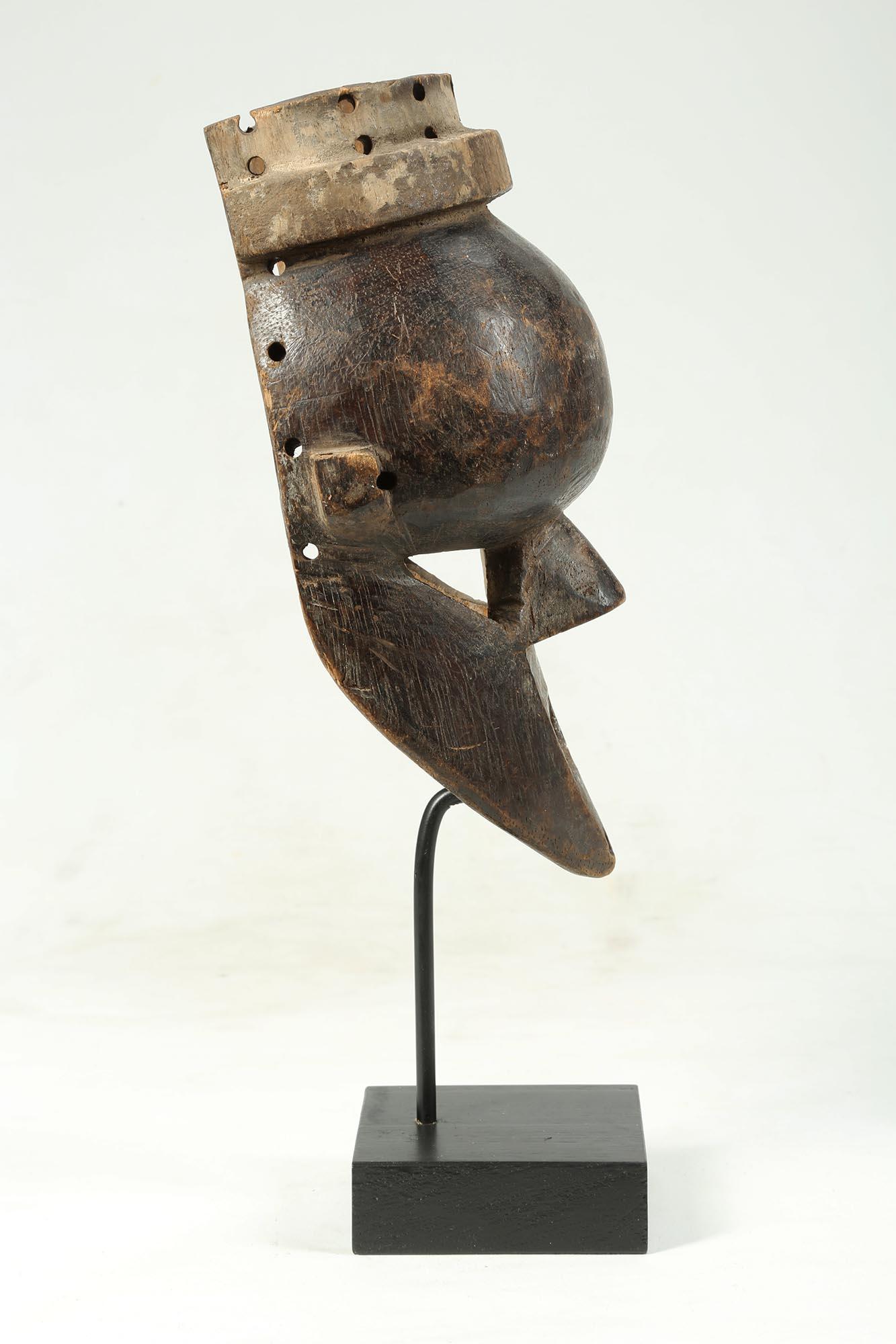 Congolese Early Small Salampasu Warrior's Wood Mask, Zaire, Africa, Early 20th Century For Sale