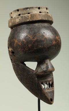 Early Small Salampasu Warrior's Wood Mask, Zaire, Africa, Early 20th Century
